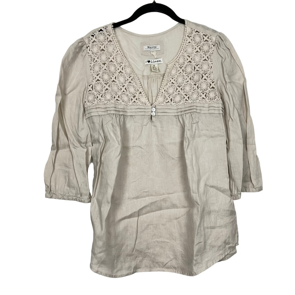 Malvin Hamburg Germany Linen Blouse M